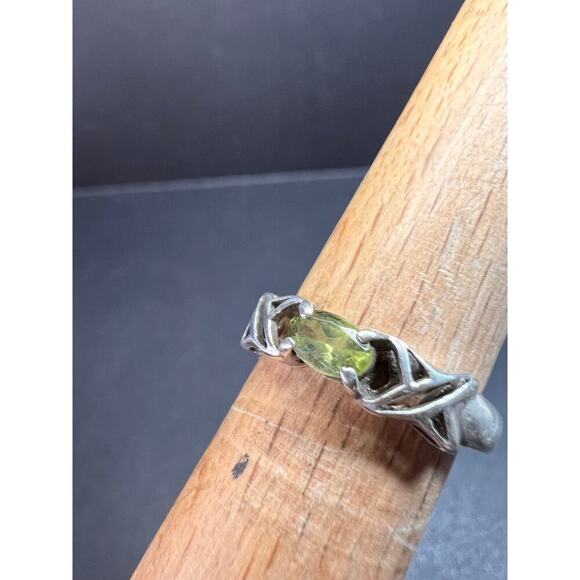 Vintage Helen Andrews peridot hugs and kisses Sterling silver ring size 6.5 - Picture 8 of 15